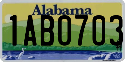 AL license plate 1AB0703