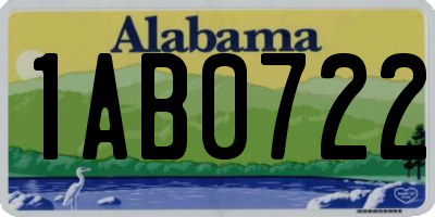 AL license plate 1AB0722