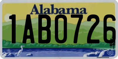 AL license plate 1AB0726