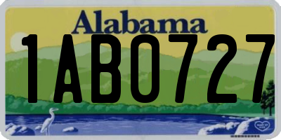 AL license plate 1AB0727