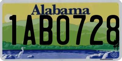 AL license plate 1AB0728