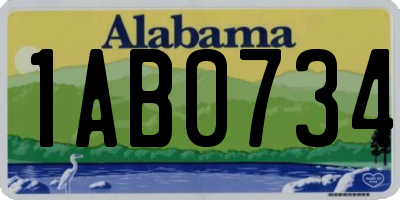 AL license plate 1AB0734