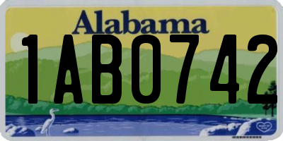 AL license plate 1AB0742