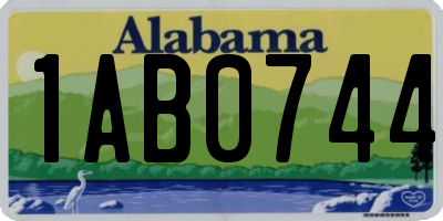 AL license plate 1AB0744