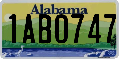 AL license plate 1AB0747