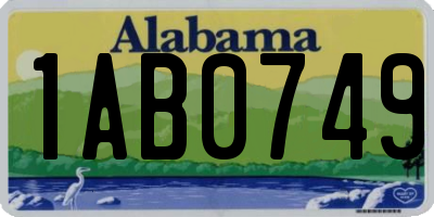 AL license plate 1AB0749