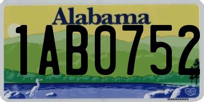 AL license plate 1AB0752