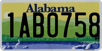 AL license plate 1AB0758