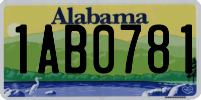 AL license plate 1AB0781