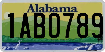 AL license plate 1AB0789