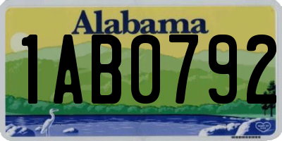 AL license plate 1AB0792