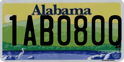 AL license plate 1AB0800