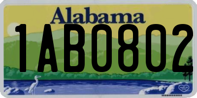 AL license plate 1AB0802