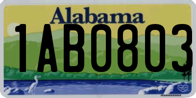 AL license plate 1AB0803