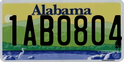 AL license plate 1AB0804