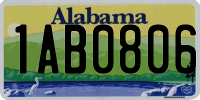 AL license plate 1AB0806