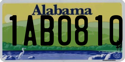 AL license plate 1AB0810