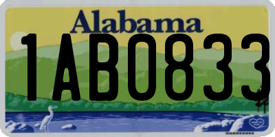 AL license plate 1AB0833