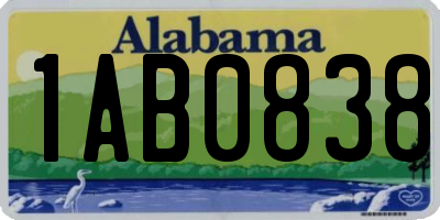 AL license plate 1AB0838