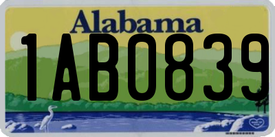 AL license plate 1AB0839