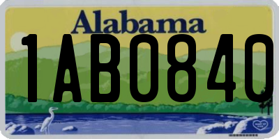 AL license plate 1AB0840