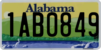 AL license plate 1AB0849