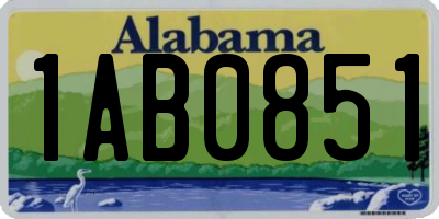 AL license plate 1AB0851