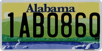 AL license plate 1AB0860