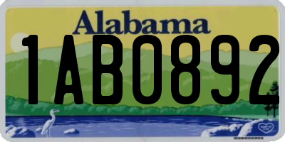 AL license plate 1AB0892