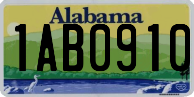 AL license plate 1AB0910