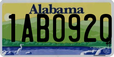 AL license plate 1AB0920