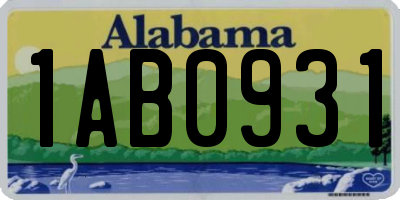 AL license plate 1AB0931