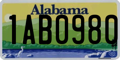 AL license plate 1AB0980