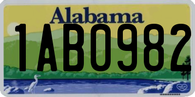 AL license plate 1AB0982