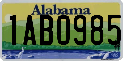 AL license plate 1AB0985