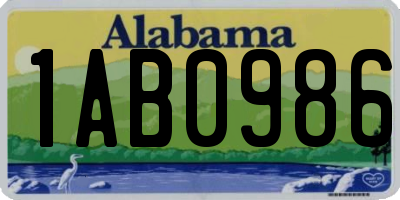 AL license plate 1AB0986