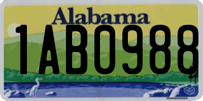 AL license plate 1AB0988