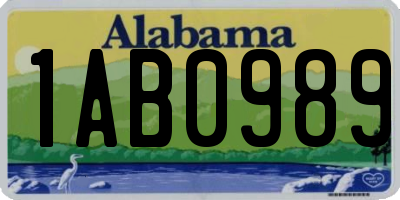 AL license plate 1AB0989