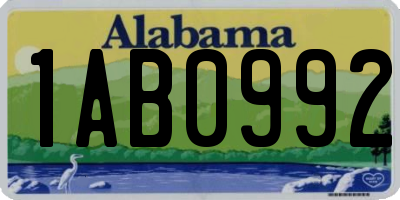 AL license plate 1AB0992