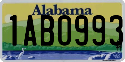 AL license plate 1AB0993