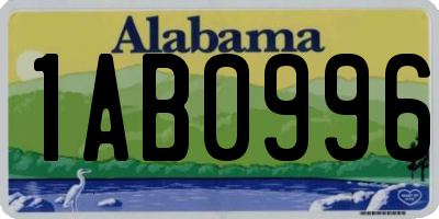 AL license plate 1AB0996