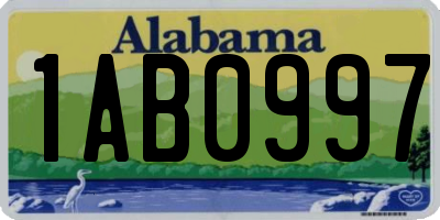 AL license plate 1AB0997