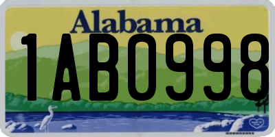 AL license plate 1AB0998