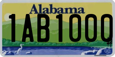 AL license plate 1AB1000