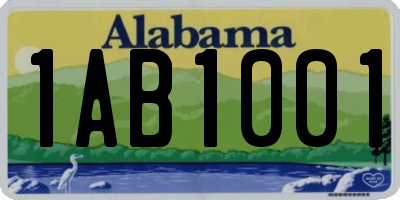 AL license plate 1AB1001