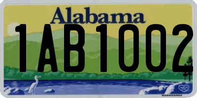 AL license plate 1AB1002