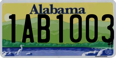 AL license plate 1AB1003