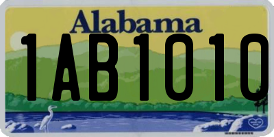 AL license plate 1AB1010