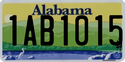 AL license plate 1AB1015