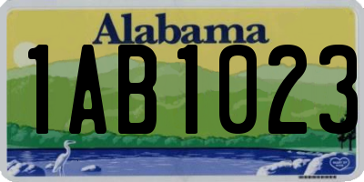 AL license plate 1AB1023